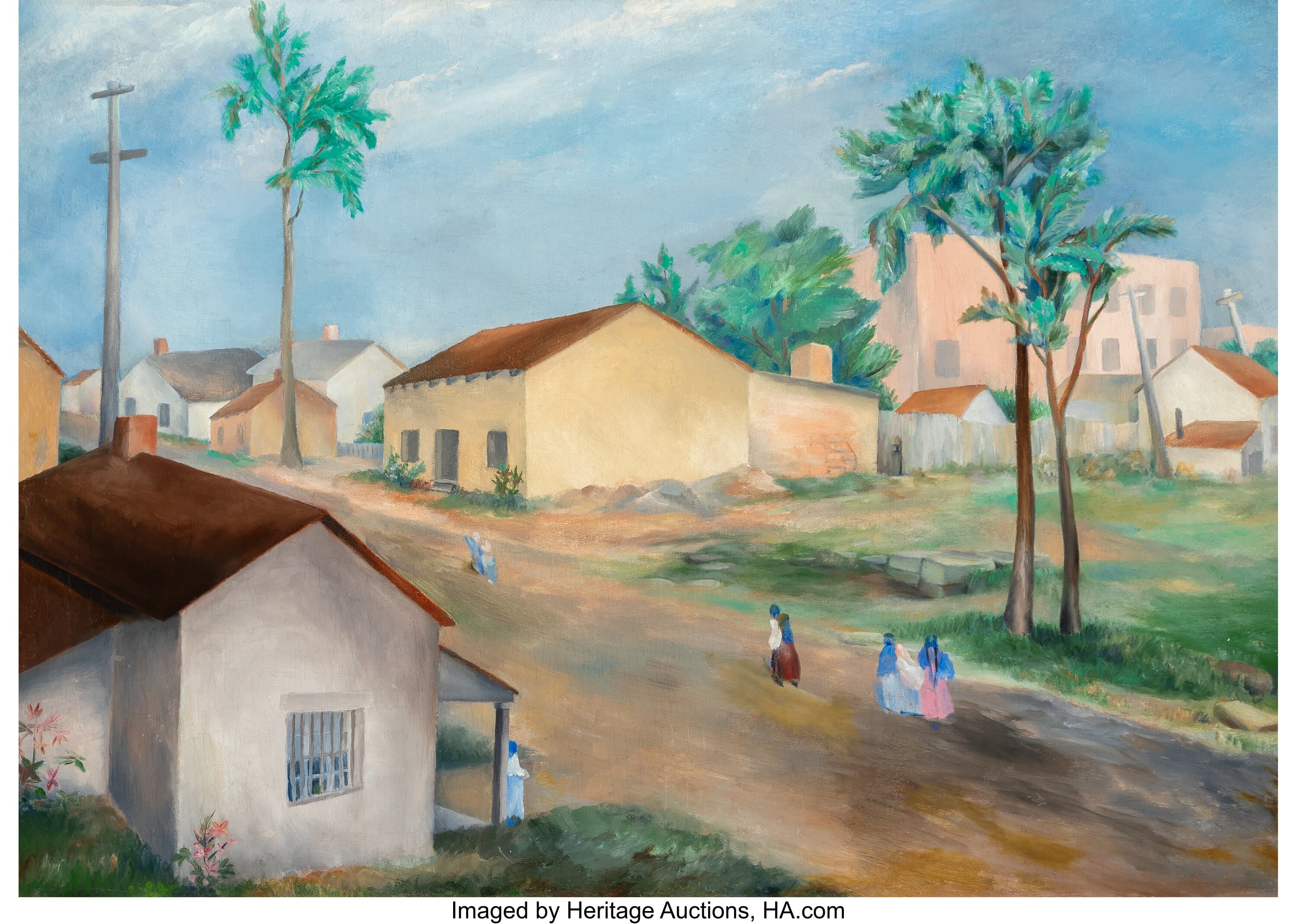 Ida Ten Eyck O'Keeffe, Untitled (Village Scene)